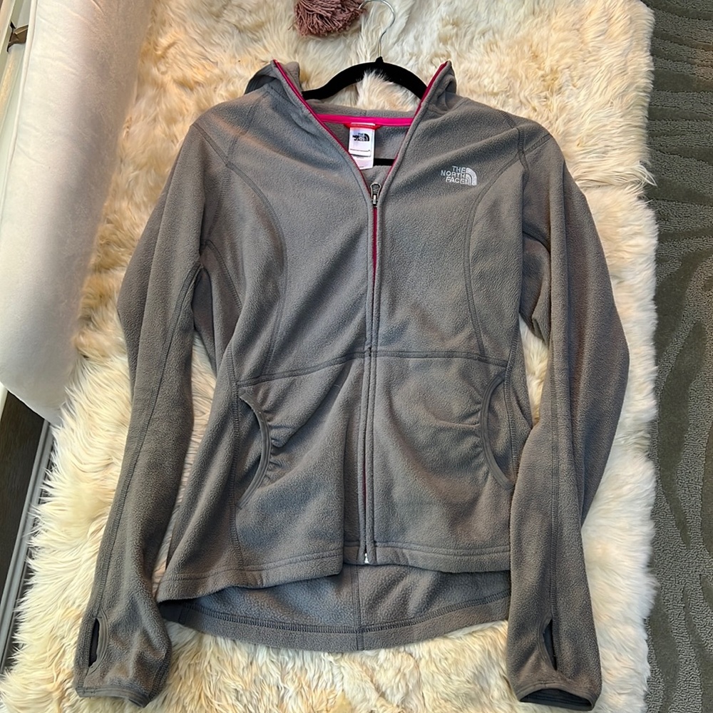 Gray, North Face, full-zip hooded jacket! ☑️💓